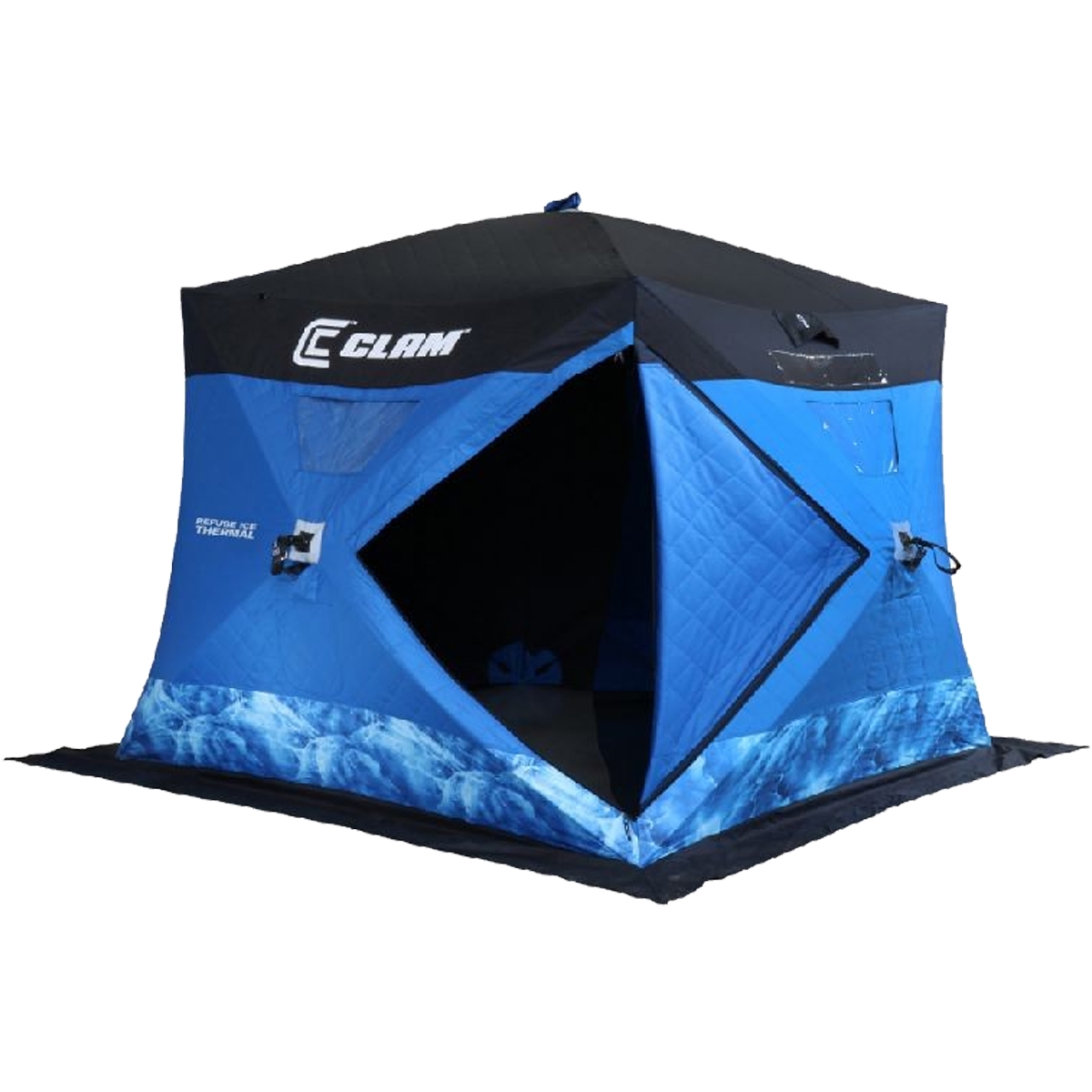 Clam Refuge Ice Thermal 8x8 4-6 Man Ice Fishing Shelter 10946 with