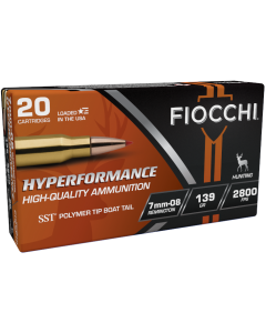 Fiocchi Hyperformance 7mm-08 Rem 139 Grain Polymer Tip Boat-Tail - 20 Rounds