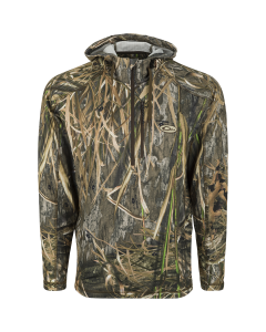 Drake Waterfowl MST Breathelite Quarter Zip Camo Hooded Base Layer